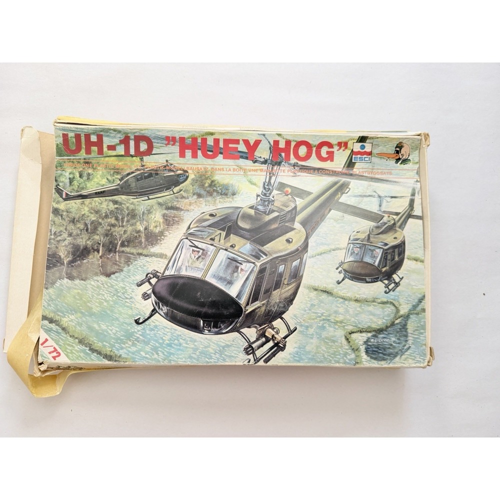 ESCI UH-1D Huey Hog 1/72 Scale Model Kit Art 9001 Vintage